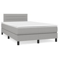 vidaXL, vidaXL Boxspringbett mit Matratze Hellgrau 120x190 cm Stoff