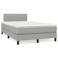 vidaXL, vidaXL Boxspringbett mit Matratze Hellgrau 120x190 cm Stoff