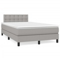 vidaXL, vidaXL Boxspringbett mit Matratze Hellgrau 120x190 cm Stoff