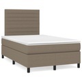 vidaXL, vidaXL Boxspringbett mit Matratze Taupe 120x190 cm Stoff