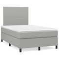 vidaXL, vidaXL Boxspringbett mit Matratze Hellgrau 120x190 cm Stoff
