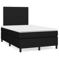 vidaXL, vidaXL Boxspringbett mit Matratze Schwarz 120x190 cm Stoff