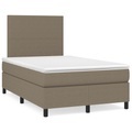 vidaXL, vidaXL Boxspringbett mit Matratze Taupe 120x190 cm Stoff