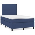 vidaXL, vidaXL Boxspringbett mit Matratze Blau 120x190 cm Stoff