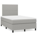 vidaXL, vidaXL Boxspringbett mit Matratze Hellgrau 120x190 cm Stoff