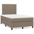 vidaXL, vidaXL Boxspringbett mit Matratze Taupe 120x190 cm Stoff