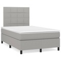 vidaXL, vidaXL Boxspringbett mit Matratze Hellgrau 120x190 cm Stoff