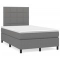 vidaXL, vidaXL Boxspringbett mit Matratze Dunkelgrau 120x190 cm Stoff