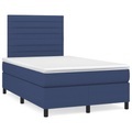 vidaXL, vidaXL Boxspringbett mit Matratze Blau 120x190 cm Stoff