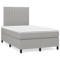 vidaXL, vidaXL Boxspringbett mit Matratze Hellgrau 120x190 cm Stoff
