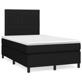 vidaXL, vidaXL Boxspringbett mit Matratze Schwarz 120x190 cm Stoff