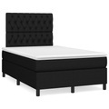vidaXL, vidaXL Boxspringbett mit Matratze Schwarz 120x190 cm Stoff