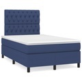 vidaXL, vidaXL Boxspringbett mit Matratze Blau 120x190 cm Stoff