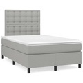 vidaXL, vidaXL Boxspringbett mit Matratze Hellgrau 120x190 cm Stoff