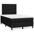 vidaXL, vidaXL Boxspringbett mit Matratze Schwarz 120x190 cm Stoff