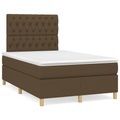 vidaXL, vidaXL Boxspringbett mit Matratze Dunkelbraun 120x190 cm Stoff