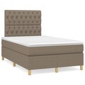 vidaXL, vidaXL Boxspringbett mit Matratze Taupe 120x190 cm Stoff