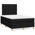 vidaXL, vidaXL Boxspringbett mit Matratze Schwarz 120x190 cm Stoff