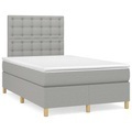 vidaXL, vidaXL Boxspringbett mit Matratze Hellgrau 120x190 cm Stoff