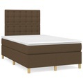 vidaXL, vidaXL Boxspringbett mit Matratze Dunkelbraun 120x190 cm Stoff