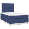 vidaXL, vidaXL Boxspringbett mit Matratze Blau 120x190 cm Stoff