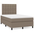 vidaXL, vidaXL Boxspringbett mit Matratze Taupe 120x190 cm Stoff