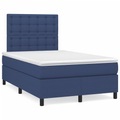 vidaXL, vidaXL Boxspringbett mit Matratze Blau 120x190 cm Stoff