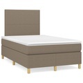 vidaXL, vidaXL Boxspringbett mit Matratze Taupe 120x190 cm Stoff