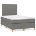 vidaXL, vidaXL Boxspringbett mit Matratze Dunkelgrau 120x190 cm Stoff