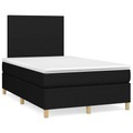 vidaXL, vidaXL Boxspringbett mit Matratze Schwarz 120x190 cm Stoff
