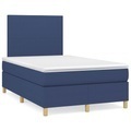 vidaXL, vidaXL Boxspringbett mit Matratze Blau 120x190 cm Stoff