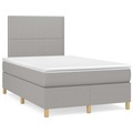 vidaXL, vidaXL Boxspringbett mit Matratze Hellgrau 120x190 cm Stoff