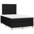 vidaXL, vidaXL Boxspringbett mit Matratze Schwarz 120x190 cm Stoff