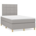 vidaXL, vidaXL Boxspringbett mit Matratze Hellgrau 120x190 cm Stoff