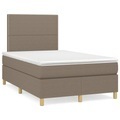 vidaXL, vidaXL Boxspringbett mit Matratze Taupe 120x190 cm Stoff
