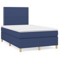 vidaXL, vidaXL Boxspringbett mit Matratze Blau 120x190 cm Stoff