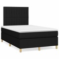 vidaXL, vidaXL Boxspringbett mit Matratze Schwarz 120x190 cm Stoff