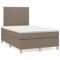 vidaXL, vidaXL Boxspringbett mit Matratze Taupe 120x190 cm Stoff