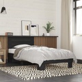 vidaXL, vidaXL Bettgestell Schwarz 90x200 cm Holzwerkstoff und Metall