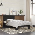 vidaXL, vidaXL Bettgestell Schwarz 90x190 cm Holzwerkstoff und Metall
