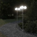 vidaXL, vidaXL Wegeleuchten 3 Stk. Silbern 215 cm Edelstahl
