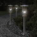vidaXL, vidaXL Wegeleuchten 3 Stk. Silbern 60 cm Edelstahl