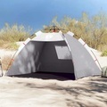vidaXL, vidaXL Strandzelt 2 Personen Grau Quick Release Wasserdicht