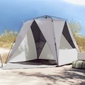 vidaXL, vidaXL Strandzelt 4 Personen Grau Quick Release Wasserdicht