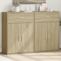 vidaXL, vidaXL Sideboards 2 Stk. Sonoma-Eiche 60x30x84 cm Holzwerkstoff