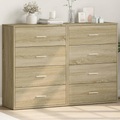 vidaXL, vidaXL Sideboards 2 Stk. Sonoma-Eiche 60x31x84 cm Holzwerkstoff