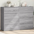 vidaXL, vidaXL Sideboards 2 Stk. Grau Sonoma 60x31x84 cm Holzwerkstoff