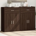 vidaXL, vidaXL Sideboards 2 Stk. Braun Eichen-Optik 60x30x84 cm Holzwerkstoff