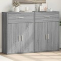 vidaXL, vidaXL Sideboards 2 Stk. Grau Sonoma 60x30x84 cm Holzwerkstoff