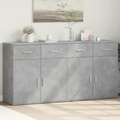 vidaXL, vidaXL Sideboards 2 Stk. Betongrau 79x38x80 cm Holzwerkstoff